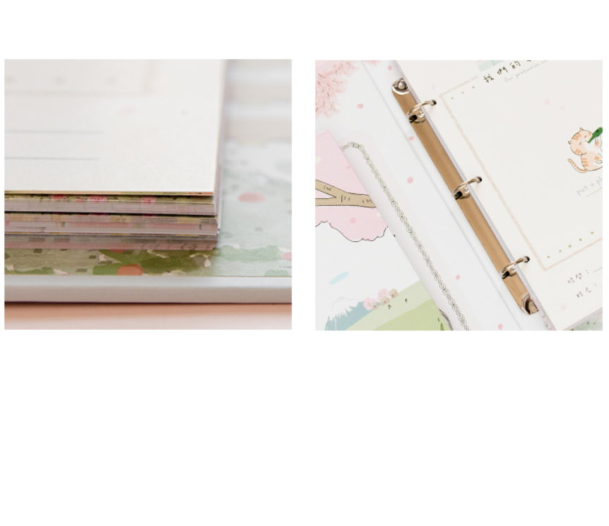 Cat Hanami Ring Binder