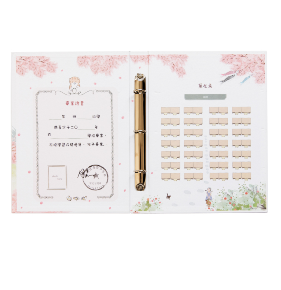 Cat Hanami Ring Binder