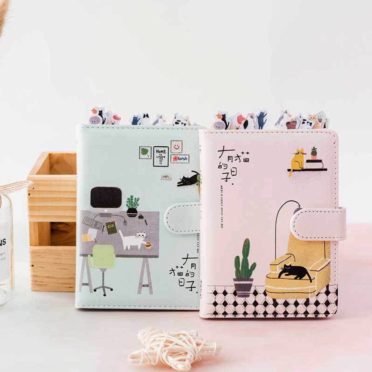 'Home Is Where the Cat Is' Leather Diary Planner A6 Binder