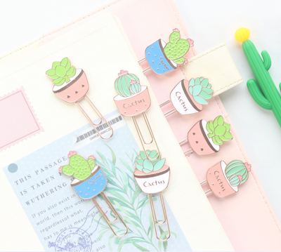 Potted Cactus Paper Clips