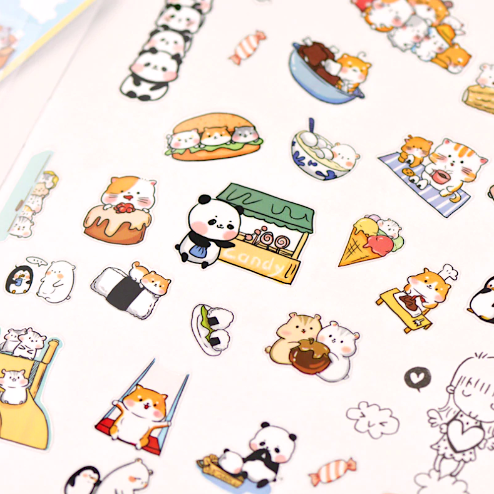 Koniwa Original Animal Stickers (6 Types)