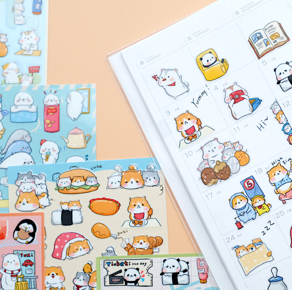 Koniwa Original Animal Stickers (6 Types)