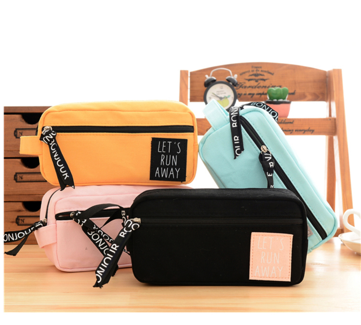 Classic Black and White Leather Pencil Case - Japanese Kawaii Pen Shop -  Cutsy World