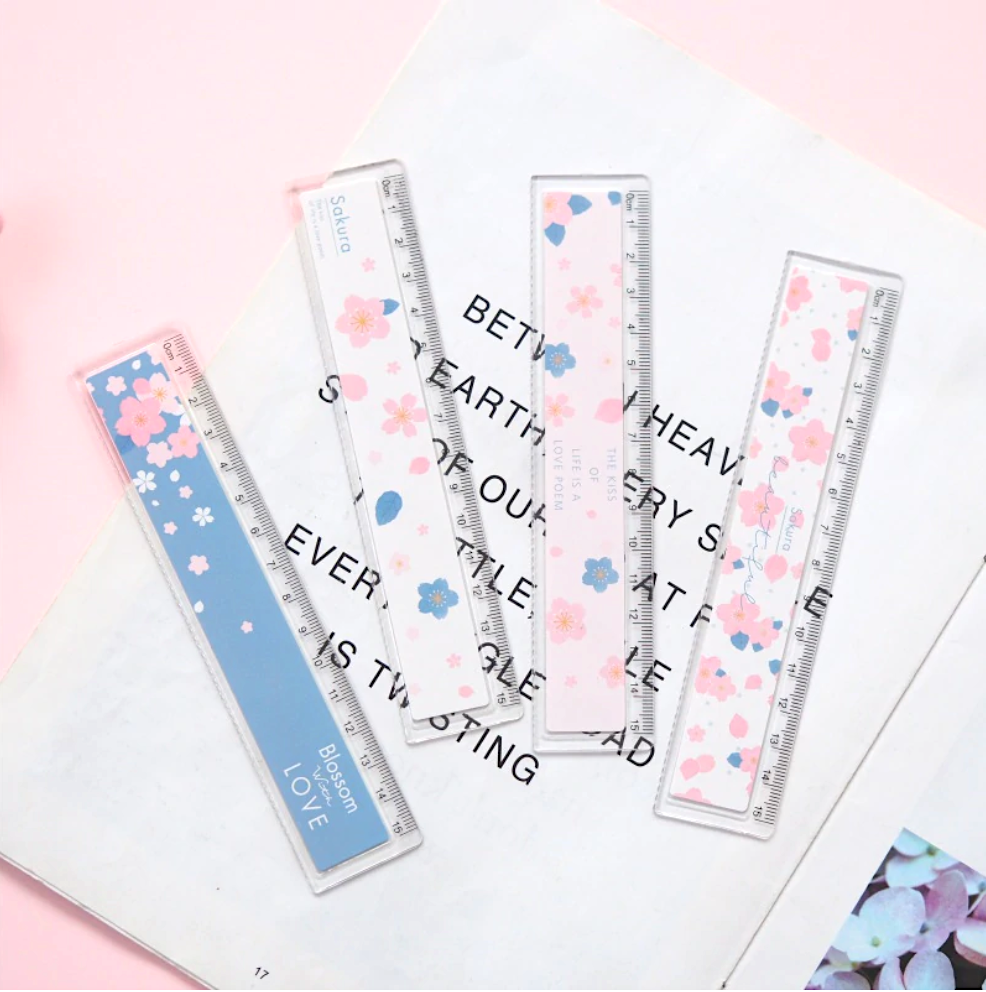 Cherry Blossom Plastic Ruler