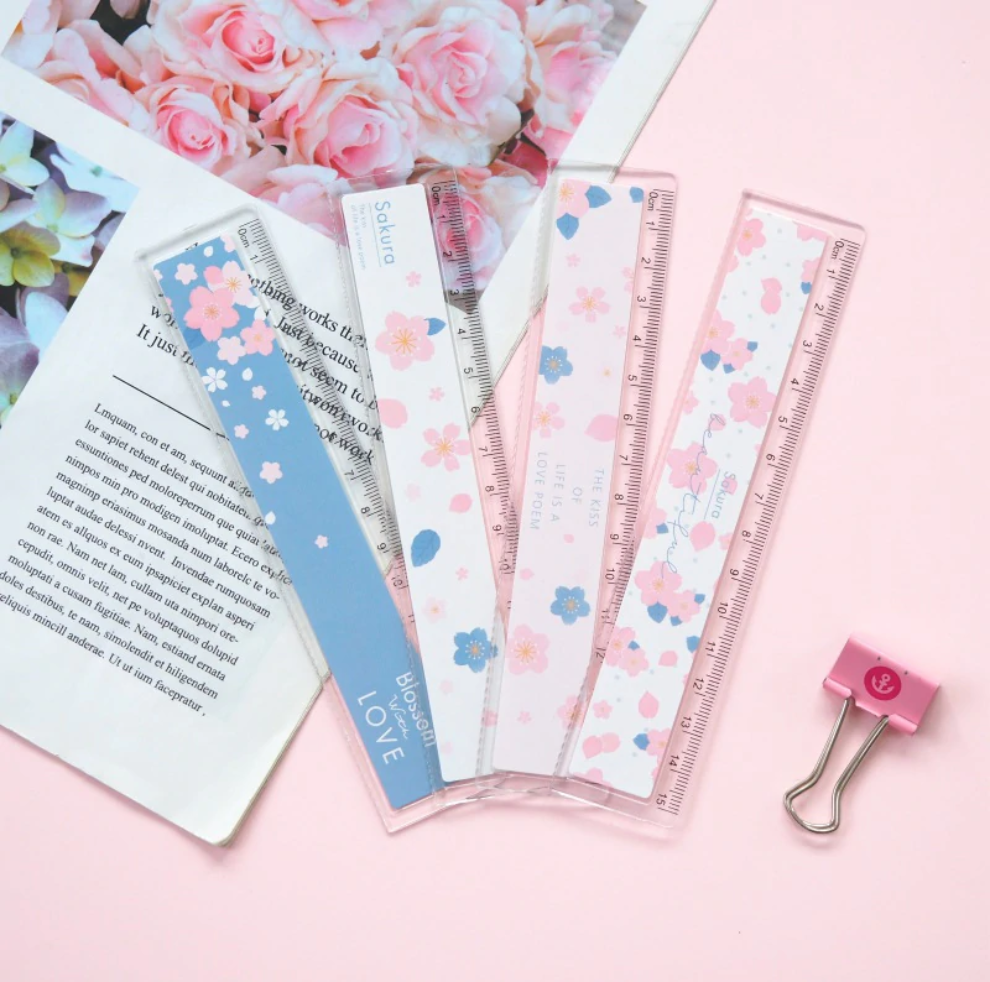 Cherry Blossom Plastic Ruler