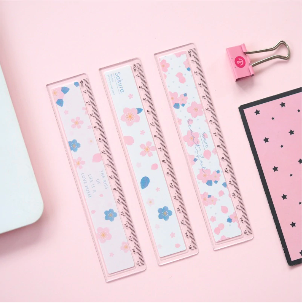 Cherry Blossom Plastic Ruler