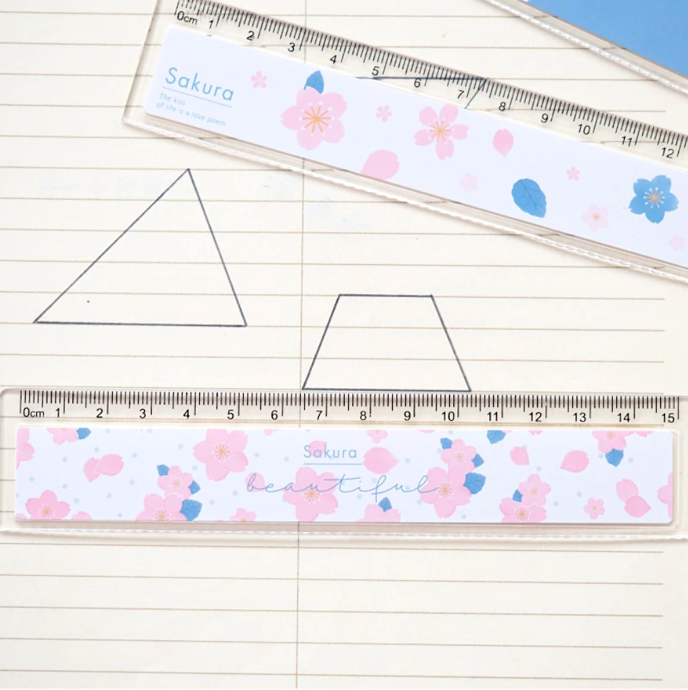 Cherry Blossom Plastic Ruler