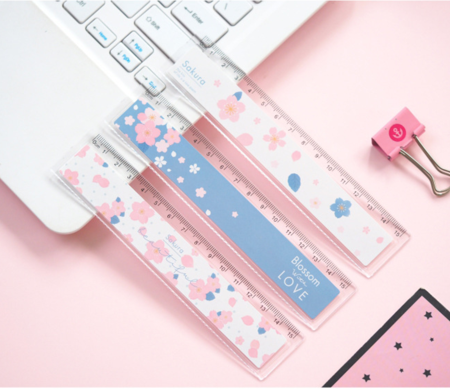 Cherry Blossom Plastic Ruler