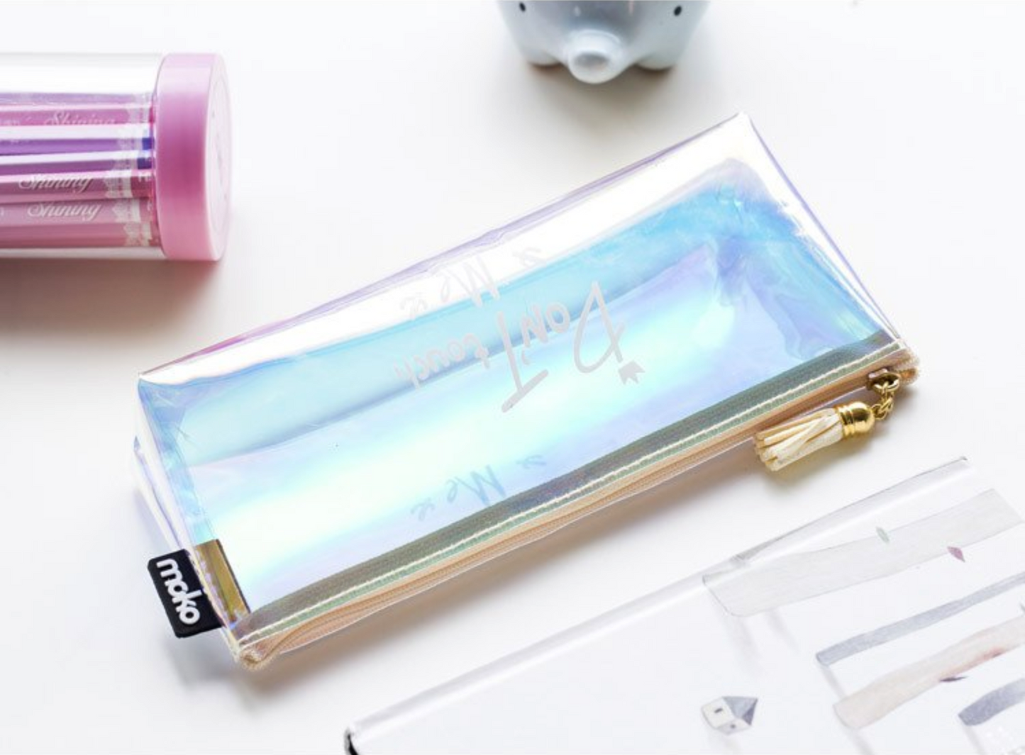 Don't Touch Me Holographic Pencil Case