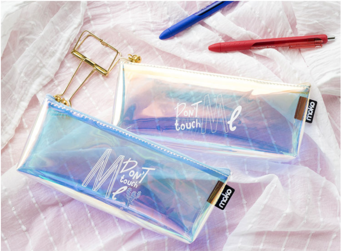 Don't Touch Me Holographic Pencil Case