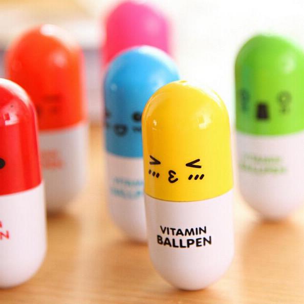 Retractable Vitamin Pill Ballpoint Pen