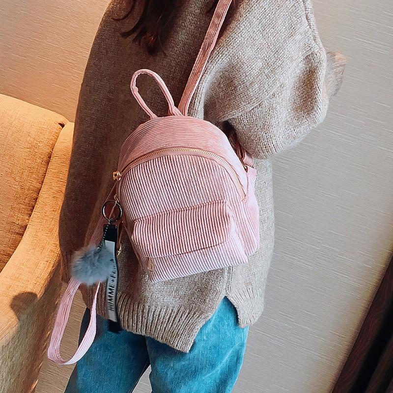 Compact Corduroy Mini Backpack Kawaii Pen Shop Cutsy World