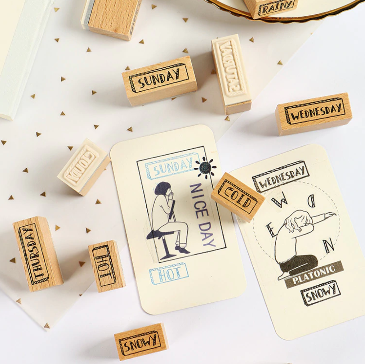 Days of the Week Wooden Stamps