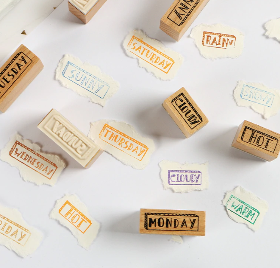 Days of the Week Wooden Stamps