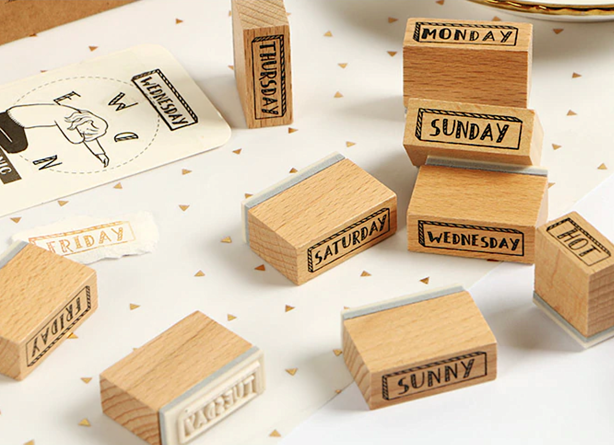 Days of the Week Wooden Stamps