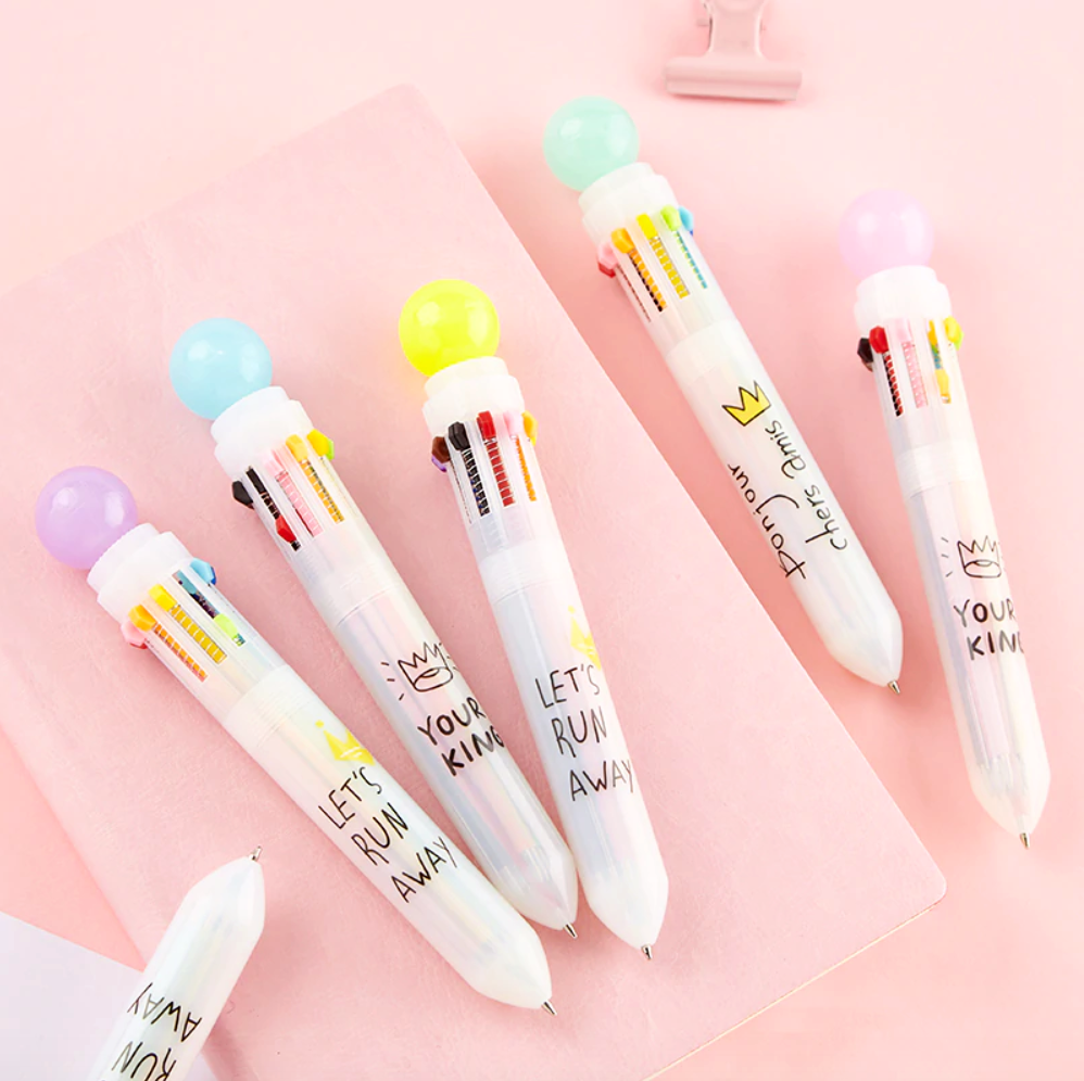 PRINxy 10 Color Ballpoint Pen Push Type Color Multifunction Marker