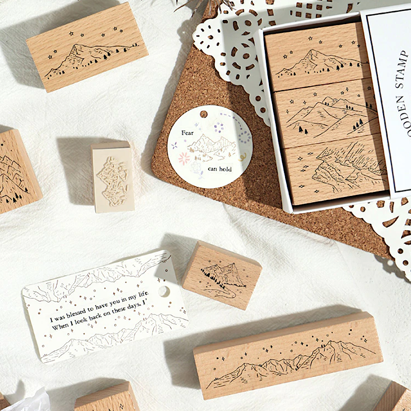 Mountain Landscape Wooden Stamps