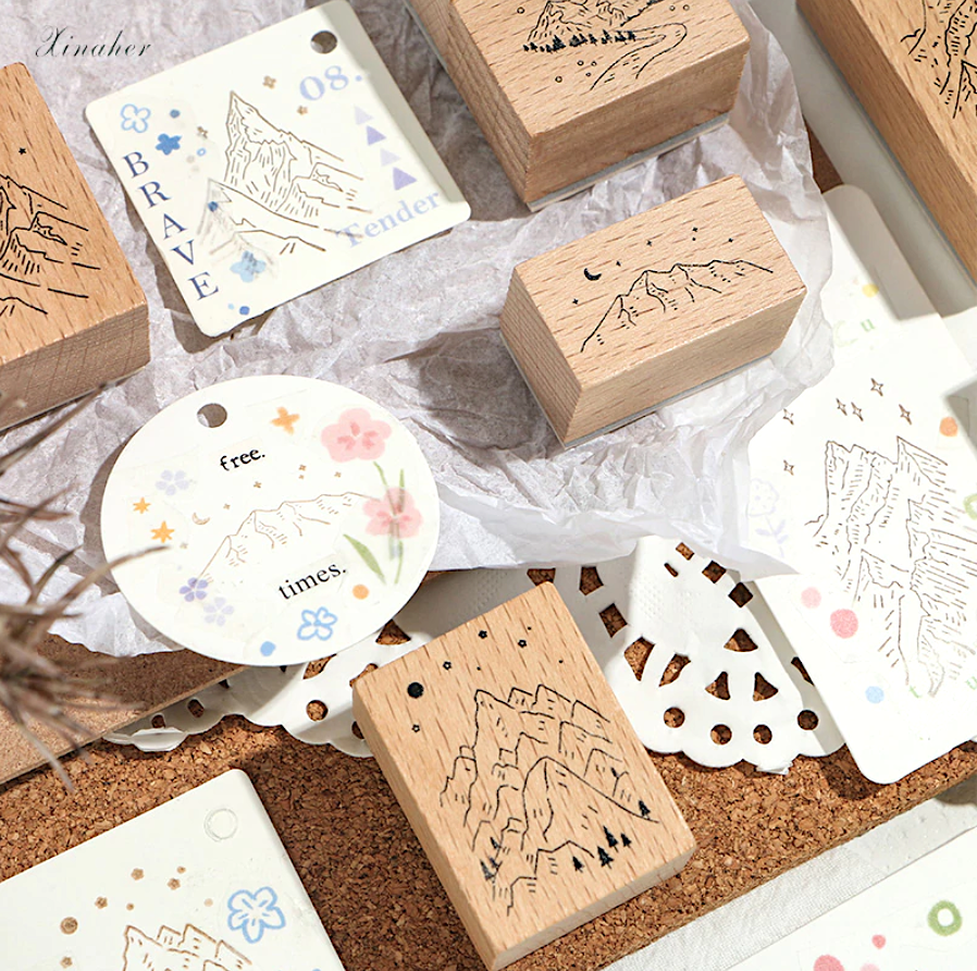 Mountain Landscape Wooden Stamps