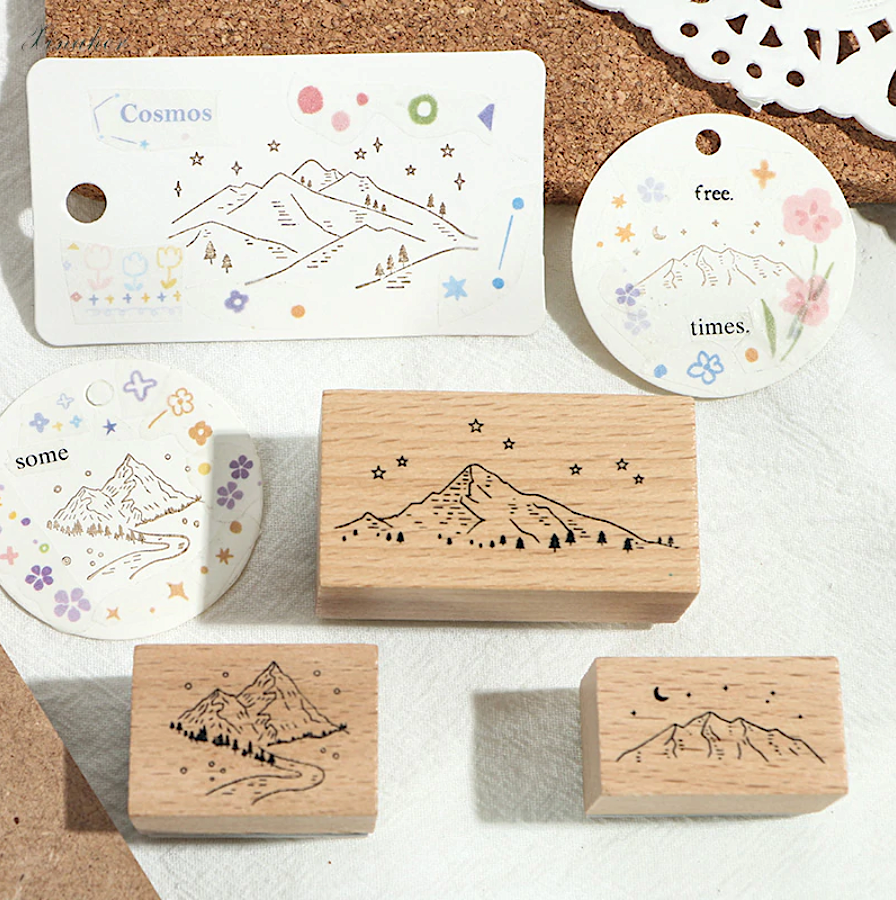 Mountain Landscape Wooden Stamps