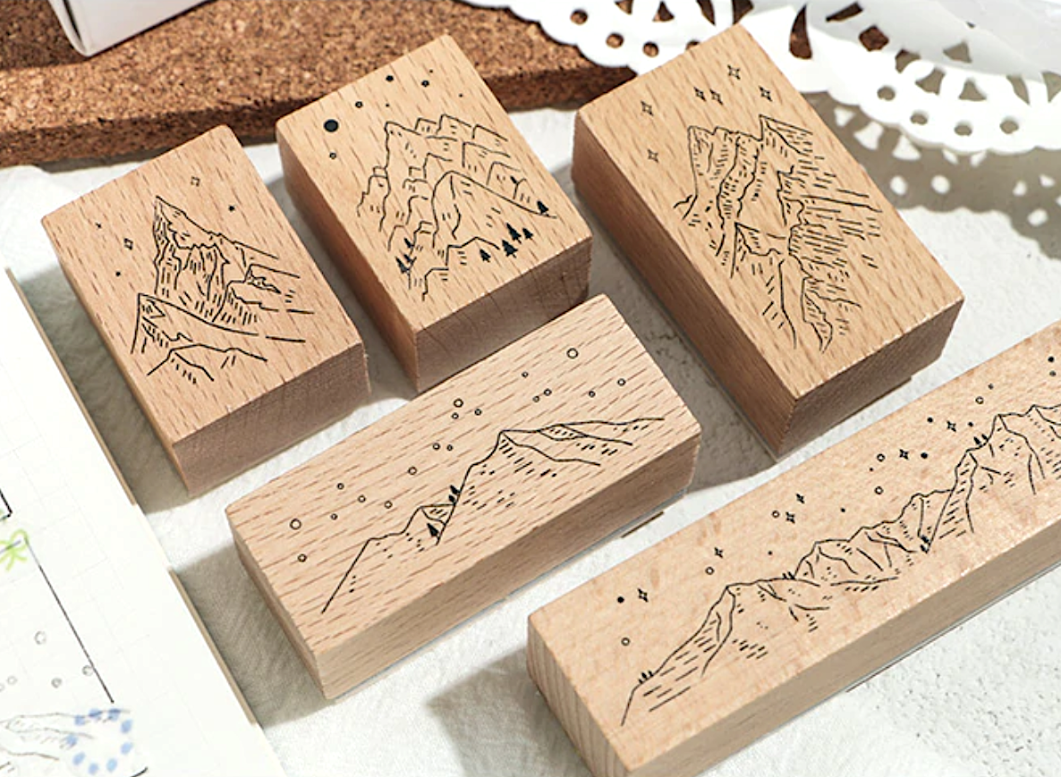 Mountain Landscape Wooden Stamps