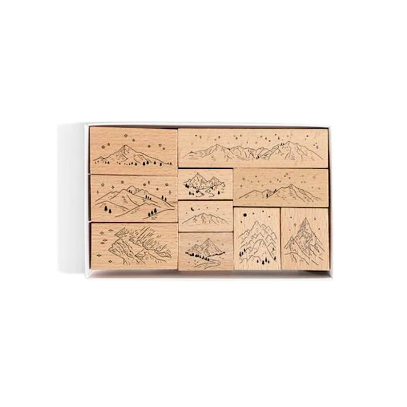 Mountain Landscape Wooden Stamps