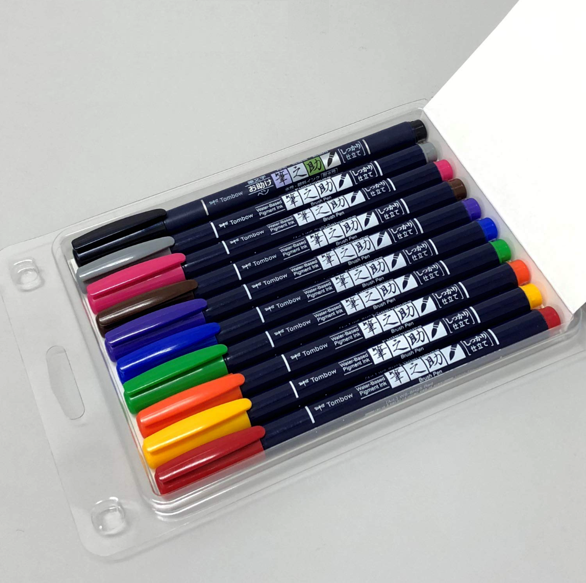 Tombow Fudenosuke Brush Pen - 10 Color Set