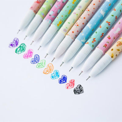 Kawaii Animal Color Gel Pens 10-Pack