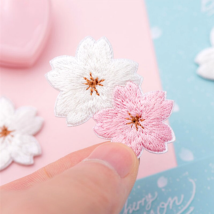 Embroidered Cherry Blossom Stickers