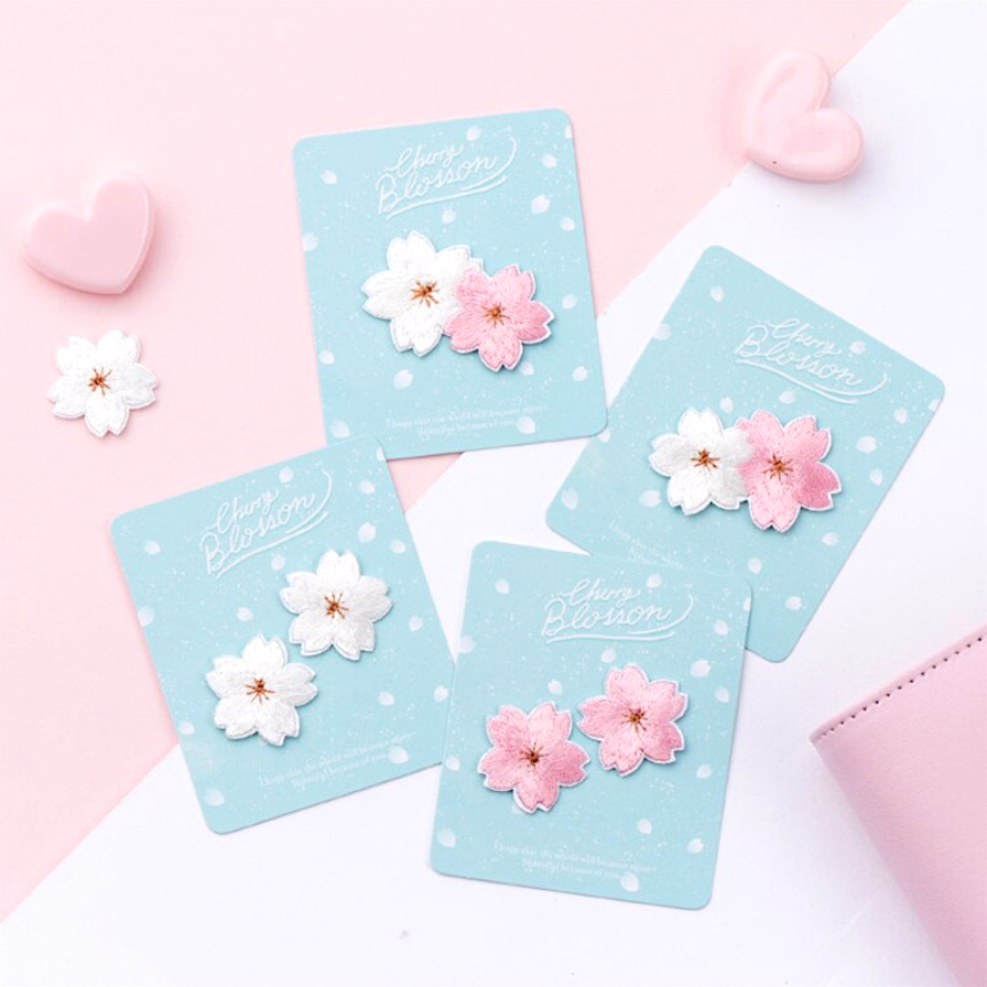 Embroidered Cherry Blossom Stickers