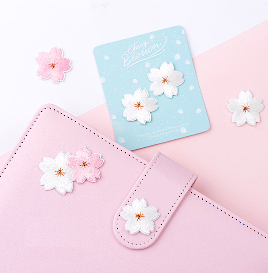 Embroidered Cherry Blossom Stickers