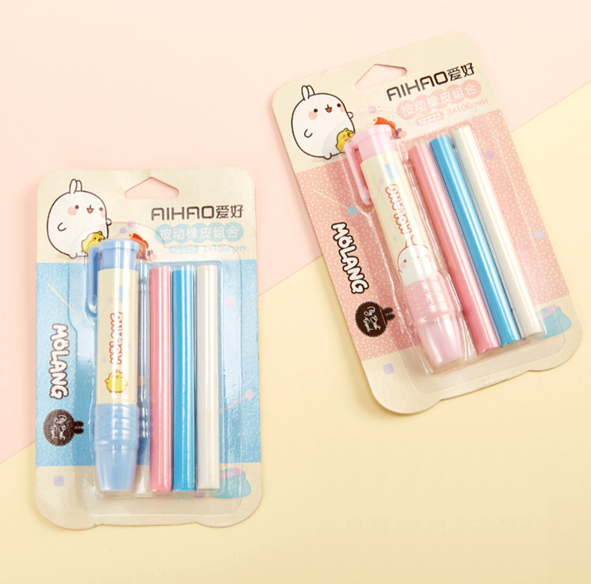 Molang Rabbit Pen Eraser with Refills