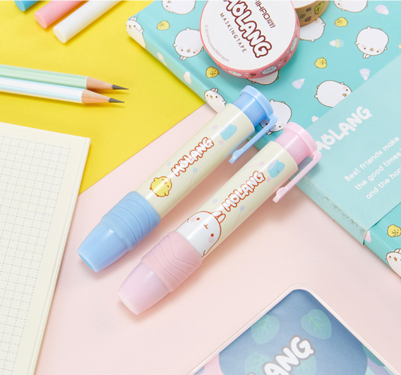 Molang Rabbit Pen Eraser with Refills