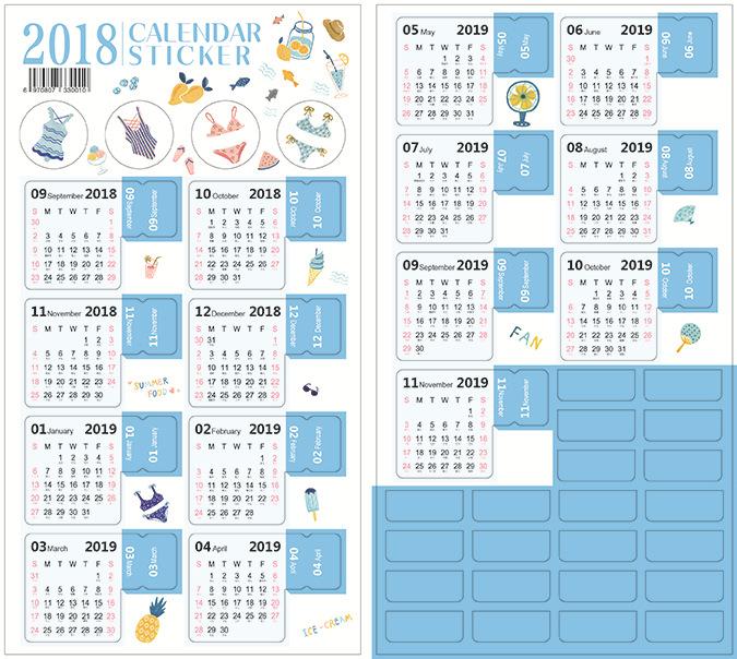 Mini Calendar Index Stickers