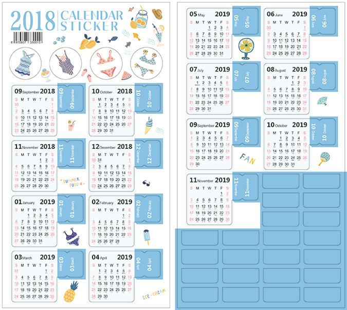  NUOBESTY 20 Sets Calendar Index Sticker Monthly Index
