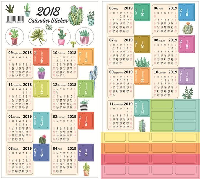 Mini Calendar Index Stickers