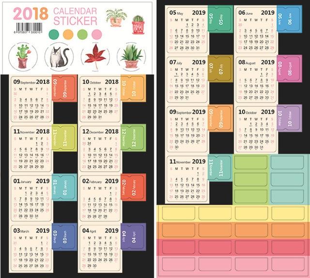 Mini Calendar Index Stickers