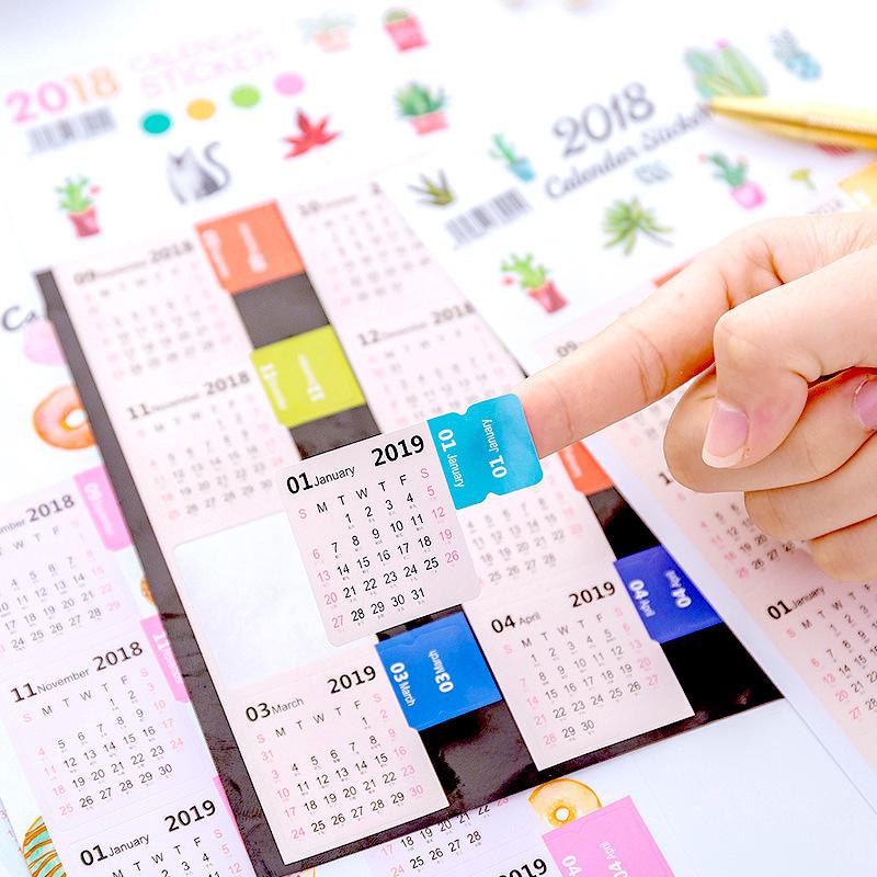 Mini Calendar Index Stickers - Kawaii Pen Shop - Cutsy World
