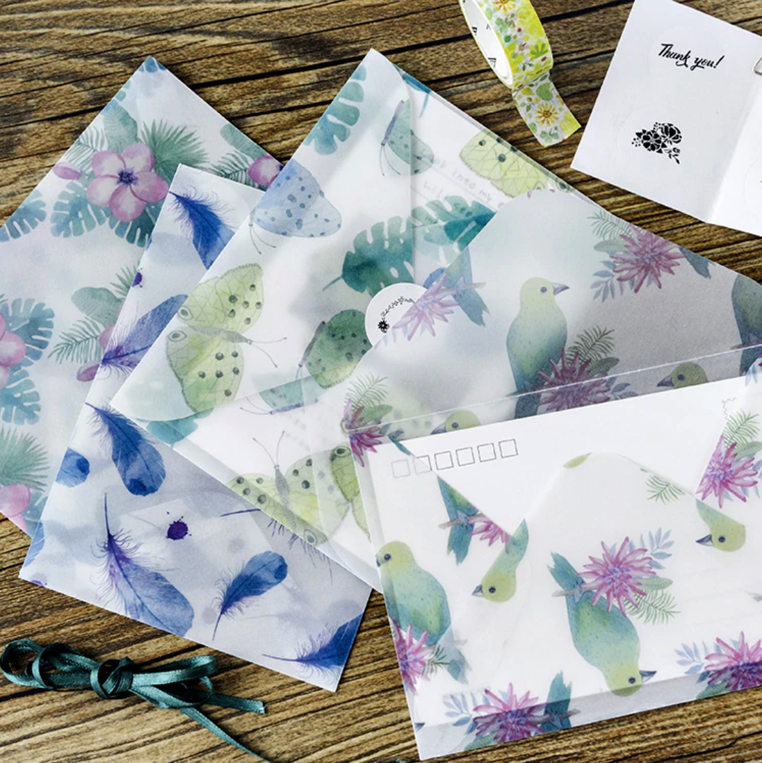 Tropical Summer Paper Envelopes