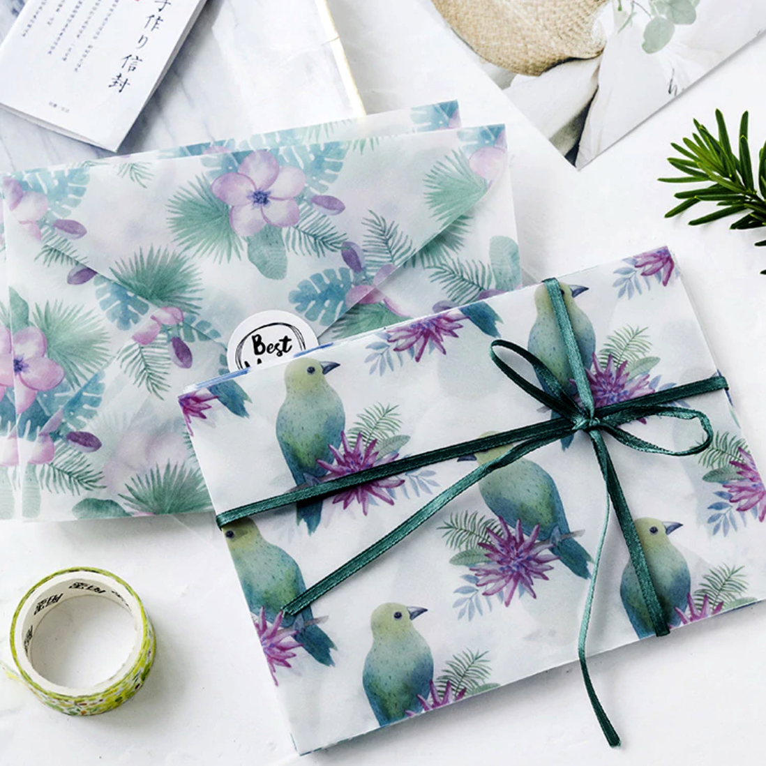 Tropical Summer Paper Envelopes