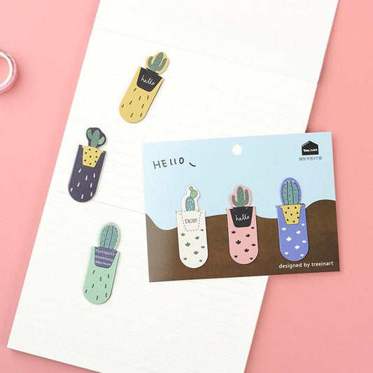 Cactus Magnetic Bookmark Set