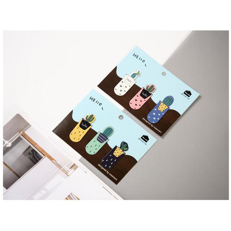 Cactus Magnetic Bookmark Set