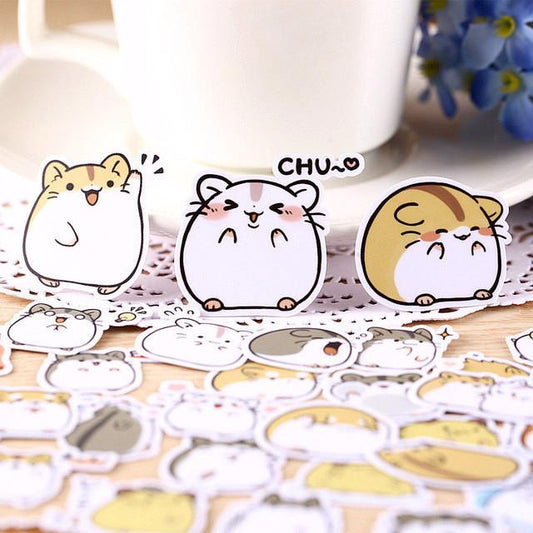 38 Pcs Kawaii Japanese Hamster Stickers