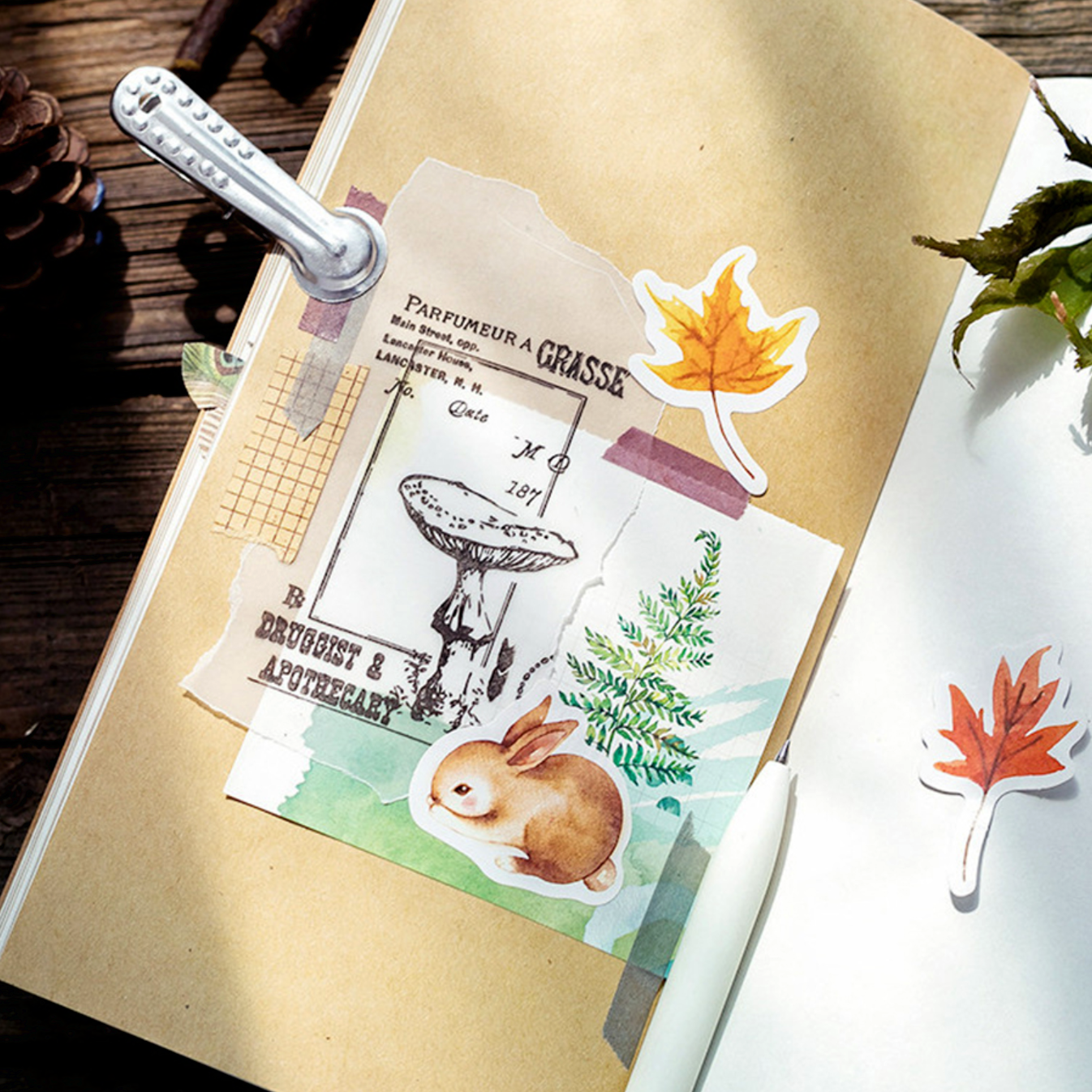 Watercolor Autumn Forest Paper Stickers