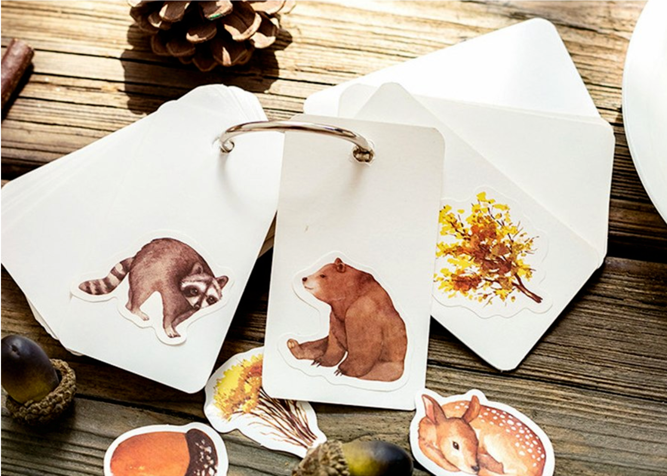 Watercolor Autumn Forest Paper Stickers