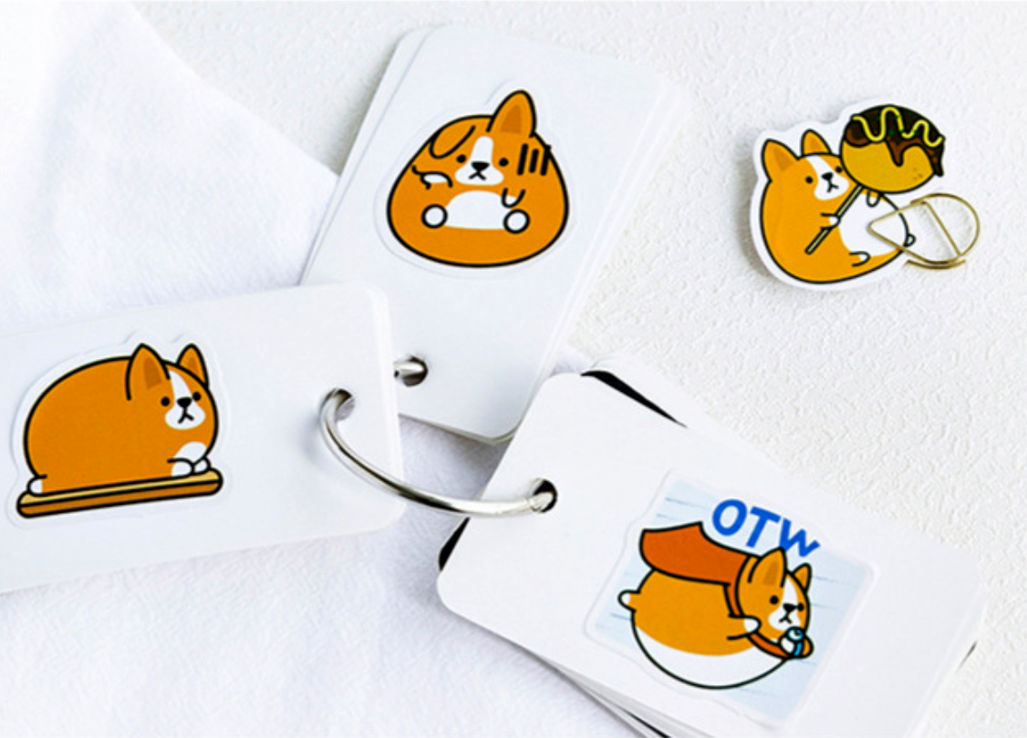Shiba and Girl Paper Stickers
