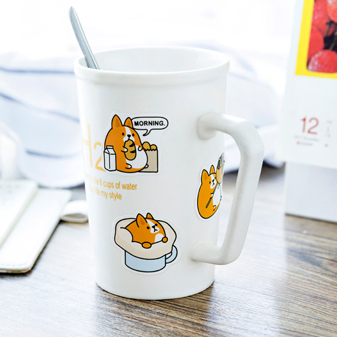 Shiba and Girl Paper Stickers