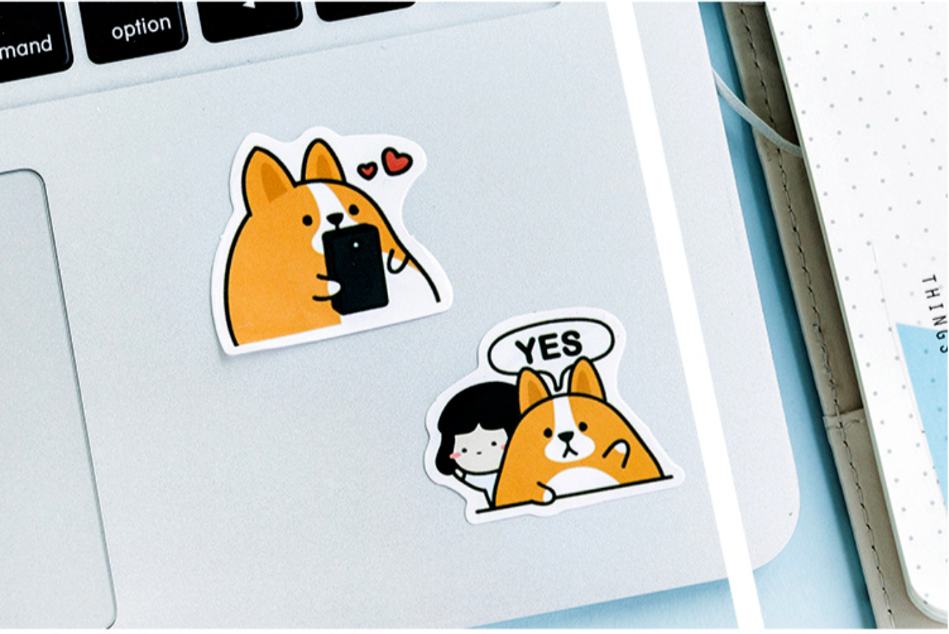 Shiba and Girl Paper Stickers
