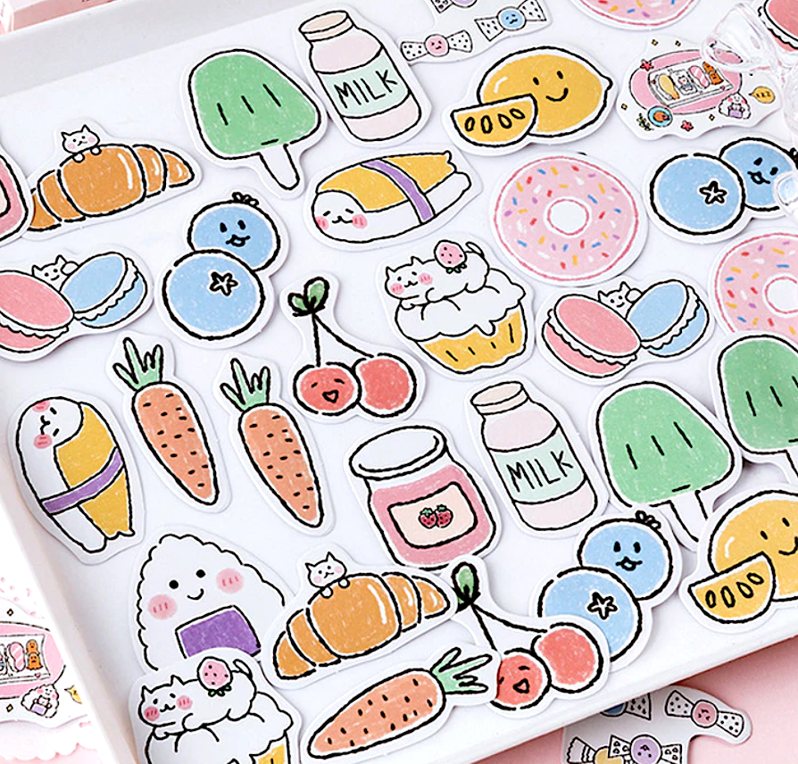 Kawaii Food Paper Stickers - Kawaii Pen Shop - Cutsy World