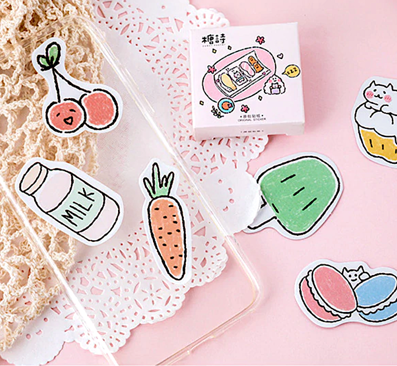 Kawaii Food Paper Stickers - Kawaii Pen Shop - Cutsy World