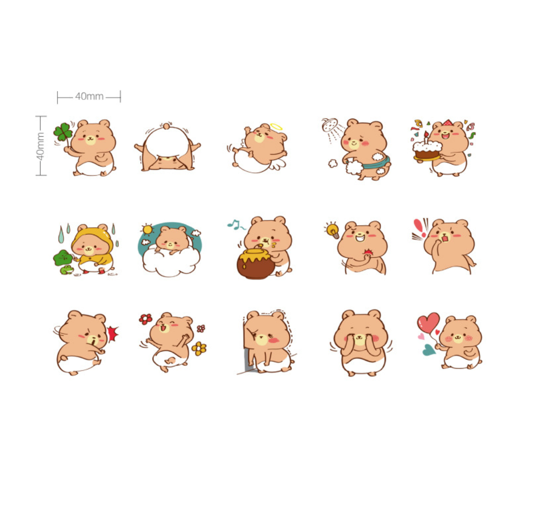 Teddy Paper Stickers